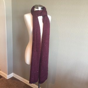 White House Black Market Sequined Port Colored Scarf